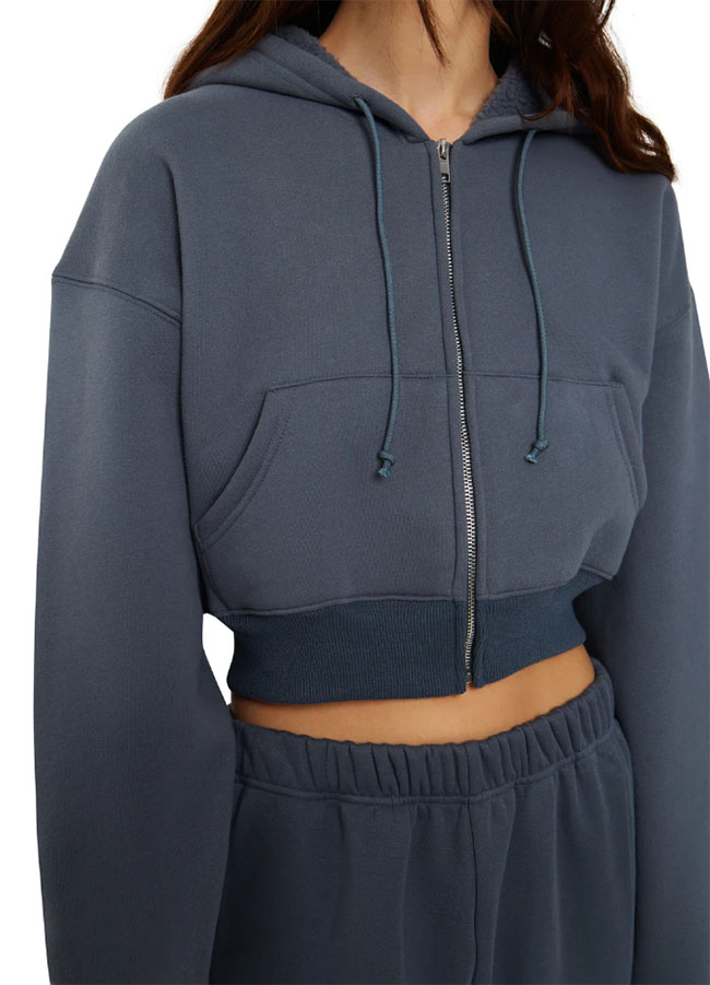 custom cropped zip up hoodie